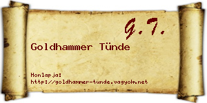 Goldhammer Tünde névjegykártya