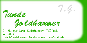 tunde goldhammer business card